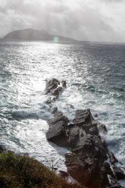 Fırtına. Kuzey Atlantik Okyanusu. Kerry İrlanda