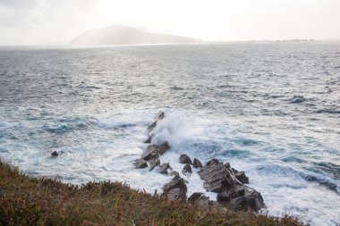 Fırtına. Kuzey Atlantik Okyanusu. Kerry İrlanda