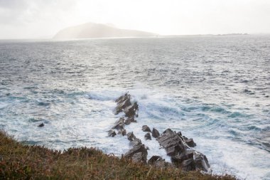 Fırtına. Kuzey Atlantik Okyanusu. Kerry İrlanda