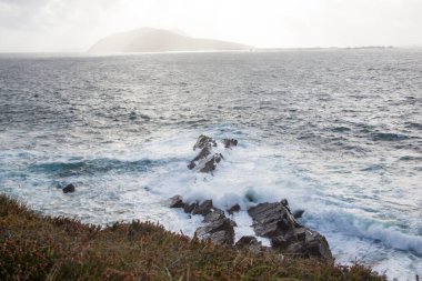 Fırtına. Kuzey Atlantik Okyanusu. Kerry İrlanda