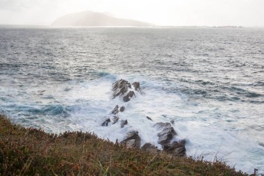 Fırtına. Kuzey Atlantik Okyanusu. Kerry İrlanda