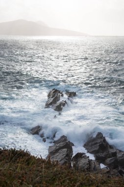 Fırtına. Kuzey Atlantik Okyanusu. Kerry İrlanda