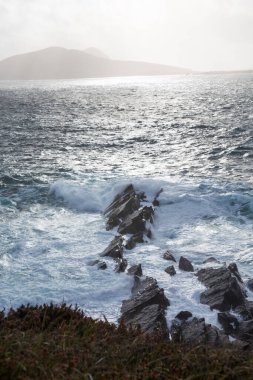 Fırtına. Kuzey Atlantik Okyanusu. Kerry İrlanda