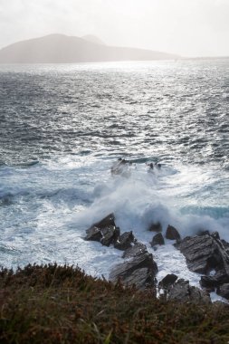Fırtına. Kuzey Atlantik Okyanusu. Kerry İrlanda