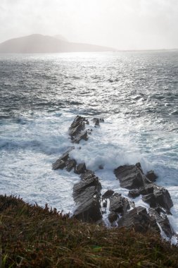 Fırtına. Kuzey Atlantik Okyanusu. Kerry İrlanda