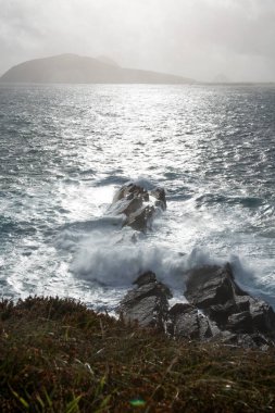 Fırtına. Kuzey Atlantik Okyanusu. Kerry İrlanda