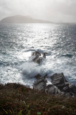 Fırtına. Kuzey Atlantik Okyanusu. Kerry İrlanda