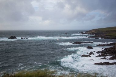 Fırtına. Kuzey Atlantik Okyanusu. Kerry İrlanda