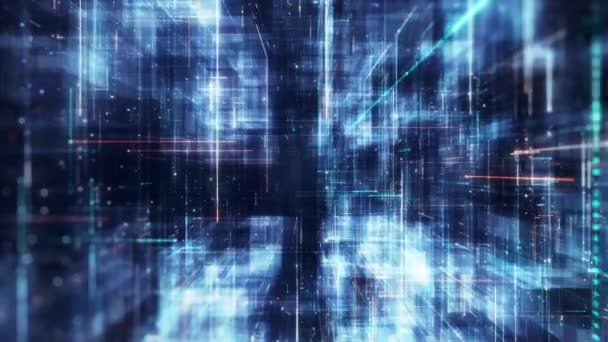 Concept de chaîne de blocs. Isometric blocs numériques connexion les uns avec les autres et les formes crypto-chaîne. Big Data binaire code futuriste des technologies de l'information, Transfert de Big Data. Rendu 3D.