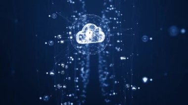 Bulut hesaplama ve büyük veri konsepti. Dijital verilerin ve gelecekteki bilgilerin ağ bağlantısı. Nesnelerin soyut yüksek hızlı interneti IOT büyük veri bulut hesaplama.