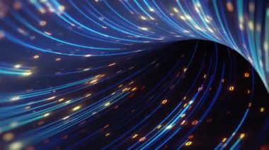 Büyük Data konsepti. Soyut koyu mavi turuncu hızlı ikili bilgisayar verilerini taşıyor. Yüksek hız hareketi, yapay zeka, teknoloji, makine öğrenimi, büyük veri, virtüöz, fütürist, veri akışı 