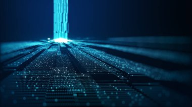  Soyut teknoloji büyük veri arkaplanı kavramı. Dijital veri akışının hareketi. Büyük veriler aktarılıyor. Veri setlerinin aktarımı ve depolanması, blok zinciri, sunucu, yüksek hızlı İnternet.