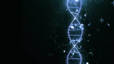 Soyut teknoloji bilim konsepti, parıltılı DNA kod yapısı. Bilim konsepti geçmişi. Nano teknoloji.