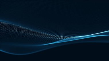 Teknoloji dijital dalga arkaplan kavramı. Güzel hareket eden noktalar dokusu ve parlayan çözülmüş parçacıklar. Siber ya da teknoloji geçmişi.