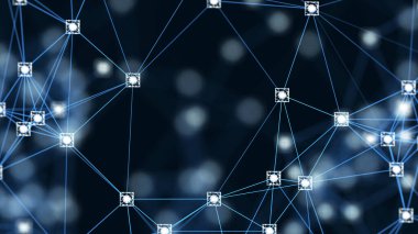 Blockchain ağ kavramı. Isometric dijital bloklar kare kod büyük veri bağlantısı Dağıtılmış defter teknolojisi, Kripto para finansmanı bitcoin işletmesi.