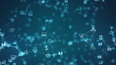 Küresel ağ kavramı. IoT (Nesnelerin İnterneti). ICT (Bilgi İletişim Ağı). Ağ bağlantısı olan fiziksel aygıtlar ağı.