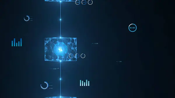 Blockchain ağ kavramı. Isometric dijital bloklar kare kod büyük veri bağlantısı Dağıtılmış defter teknolojisi, Kripto para finansmanı bitcoin işletmesi.