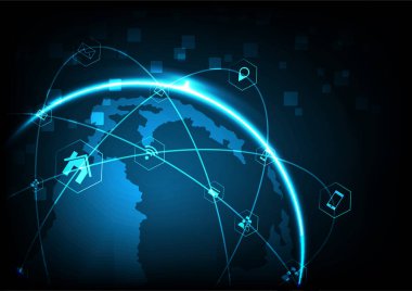 vektör arkaplan soyut teknoloji iletişim kavramı