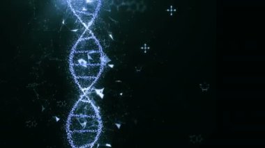 Soyut teknoloji bilim konsepti, parıltılı DNA kod yapısı. Bilim konsepti geçmişi. Nano teknoloji.