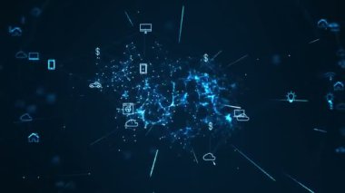 Küresel ağ kavramı. IoT (Nesnelerin İnterneti). ICT (Bilgi İletişim Ağı). Ağ bağlantısı olan fiziksel aygıtlar ağı