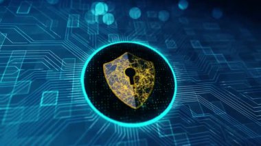 Virüslü ve ikili kodlu bir kalkanın dijital çizimi