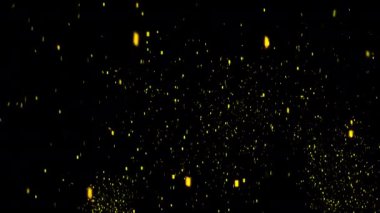 Altın Konfeti Partisi Kara Arkaplanda Patlama. 