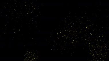 Altın Konfeti Partisi Kara Arkaplanda Patlama. 