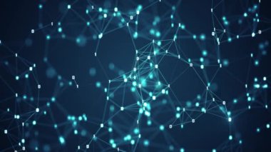 Teknoloji Yapay Zekası (AI) beyin animasyonu dijital veri kavramı. Büyük Veri Akımı Analizi. Derin Öğrenen Modern Teknolojiler. Gelecekçi Siber