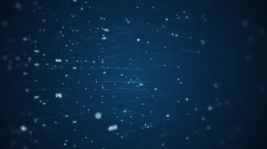  Soyut teknoloji büyük veri arkaplanı kavramı. Dijital veri akışının hareketi. Büyük veriler aktarılıyor. Veri setlerinin aktarımı ve depolanması, blok zinciri, sunucu, yüksek hızlı İnternet.