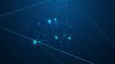 Siber güvenlik kavramı. Dijital Veri Ağı Korumasının Siber Güvenliği. Siber veri güvenliği ya da bilgi gizlilik fikrini resmediyor. İnternetin bilgi teknolojisi (IOT). Kusursuz 4K döngüsü.