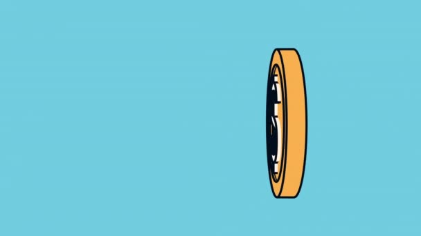 Rotierende Dollarmünze Cartoon Stil Mit Leerem Einwurfplatz Looping Animation — Stockvideo
