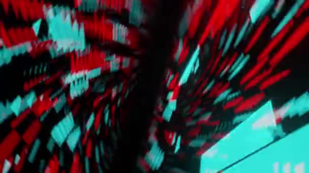 Abstract Moving Background Flying Space Chaotically Arranged Luminous Forms Looped — Stok video