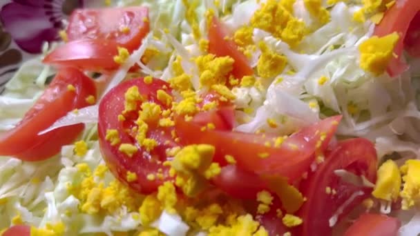 Salad Segar Dan Sehat Sayuran Kaya Vitamin — Stok Video