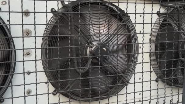 Rotating Blades Large Air Conditioning Fan — Stock Video