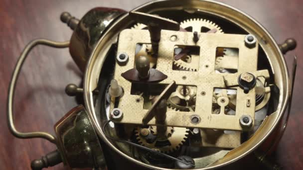 古い時計の作業時計メカニズム — ストック動画