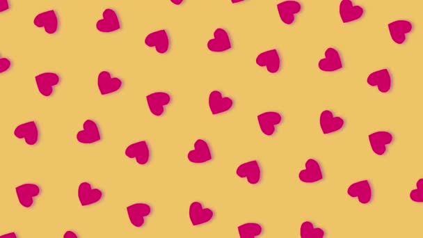 Animated Background Lovers Red Hearts Little Movement — Stok Video