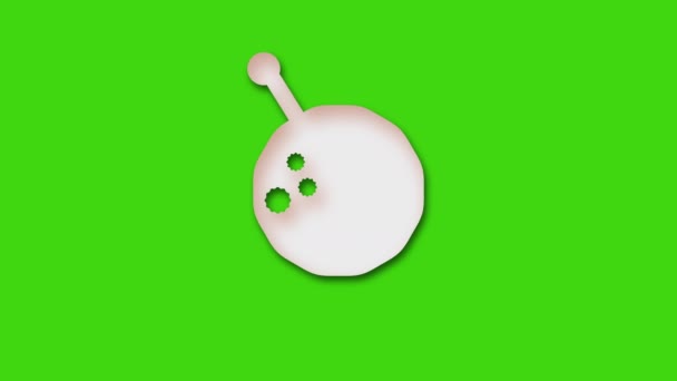绿色背景下病毒出现和消失的2D动画 — 图库视频影像