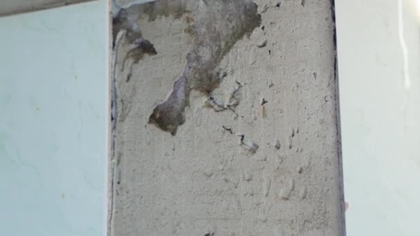 Керамічна Плитка Впала Фасаду Стіни — стокове відео