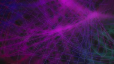 Çeşitli şekil ve renklerin iç içe geçmiş ipliklerinin canlandırılmış soyut arkaplanı geleceğin gizemli resmini oluşturuyor..