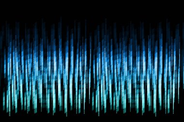 Abstract line energy light of blue color on black background. Illustration for technology background concept.