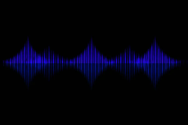 Abstract blue digital voice line on black background. illustration of sound wave pattern concept.