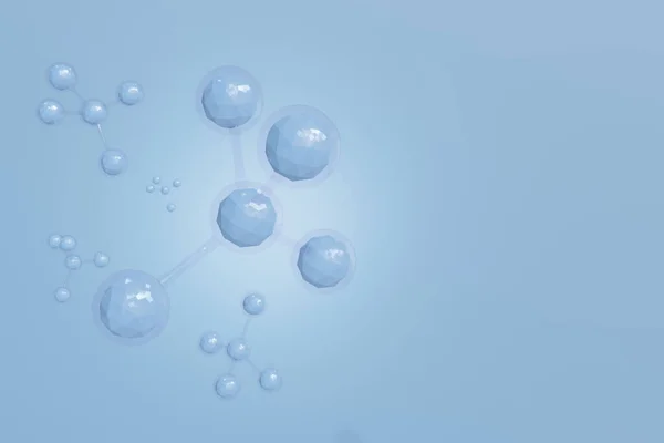 파란색 가벼운 파란색 공기중에 과학을 추상적 콜라겐 — 스톡 사진