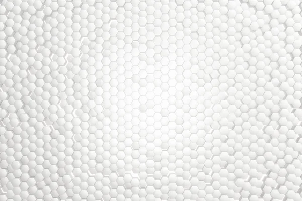 Astratto Sfondo Esagonale Bianco Illustrazione Rendere Modello Geometrico Tecnologia Minimalista — Foto Stock