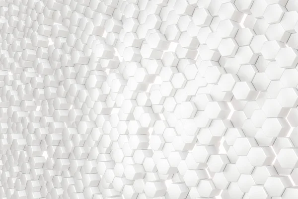 stock image Abstract 3d white hexagon background. illustration 3d render geometric pattern minimalist technology background concept.