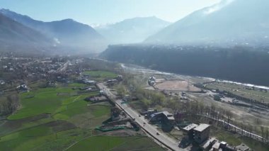 Kaşmir Vadisi 'nin güzel hava manzarası