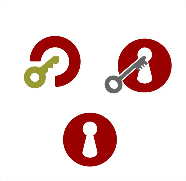 Nyckel Lås Logotyp Och Vektor Ikon — Stock vektor