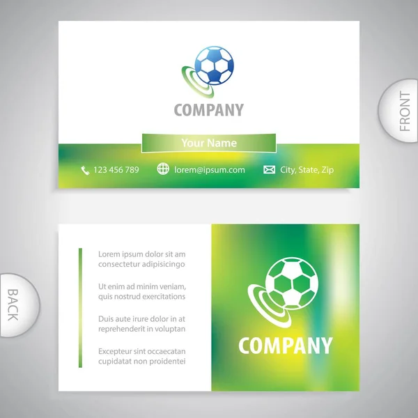 Een Visitekaartje Symbool Voor Voetbal Voetbal Concept Voor Spelzone Sportgenot — Stockvector
