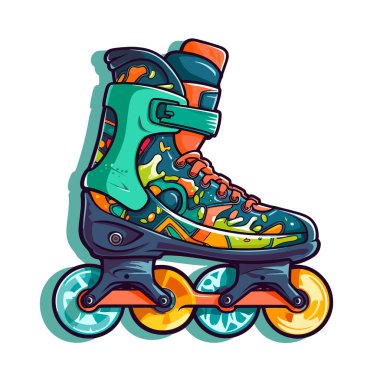 Patenler, dahili patenler, spor adrenalin oyunları, çizgi film çizimleri. Etiket, etiket, tişört yazdırma