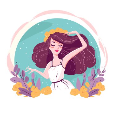 Dans stüdyosu ve dans okulu. Balo dansı. Çizgi film vektör çizimi. Etiket, etiket, tişört yazdırma