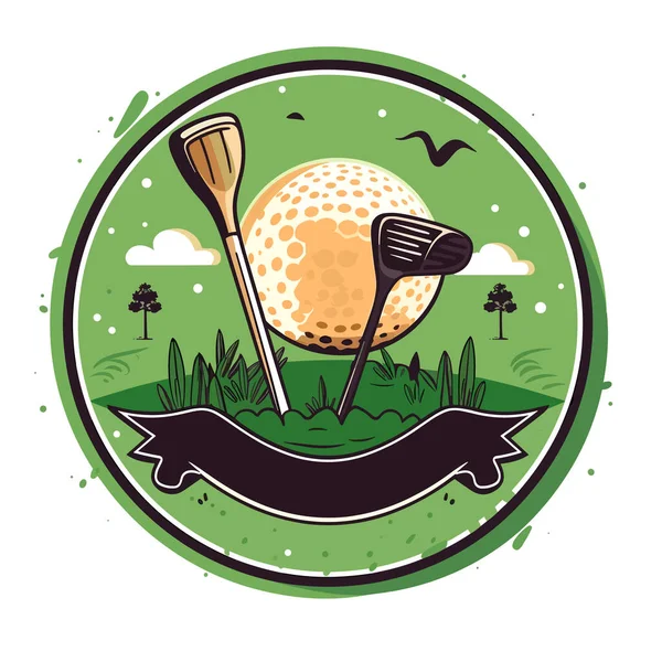 Clube Golfe Campo Golfe Treinador Golfe Instrutor Desenho Animado Ilustração —  Vetores de Stock